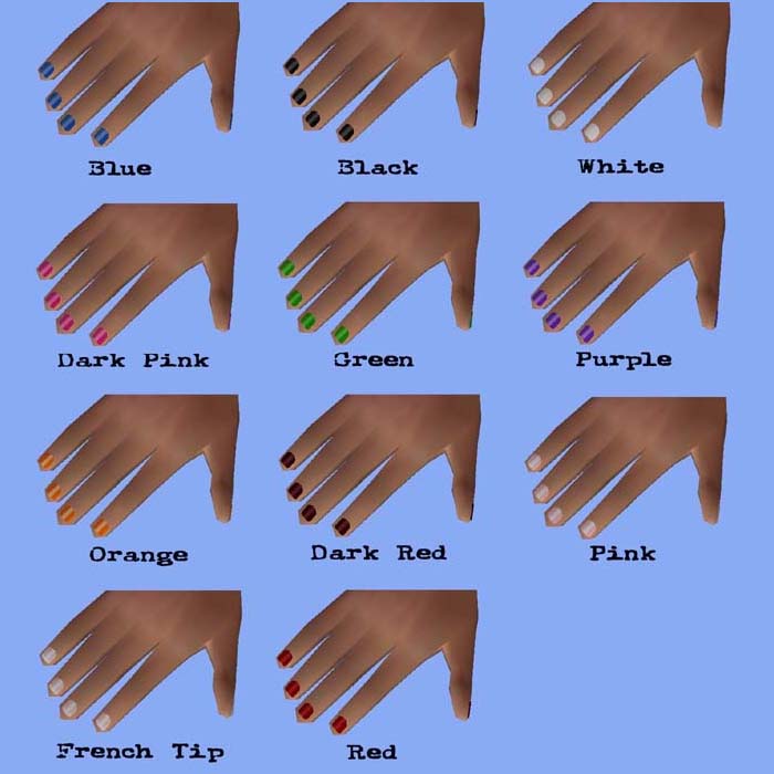 Downloads: Miscellaneous: Nail Polish (short nails)